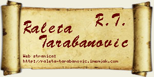 Raleta Tarabanović vizit kartica